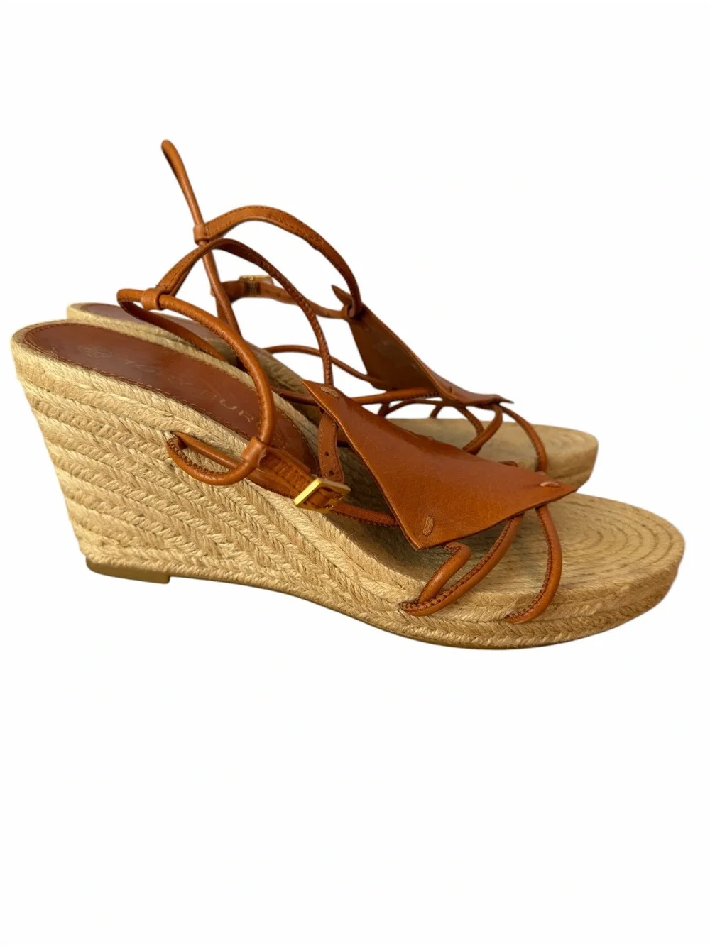 T Tory Burch DIAMOND PATCH ESPADRILLE 90MM WEDGE - GOAT LEATHER Size 9